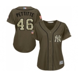 Women's Majestic New York Yankees #46 Andy Pettitte Authentic Green Salute to Service MLB Jersey Women's Majestic New York Yankees #46 Andy Pettitte Authentic Green Salute to Service MLB Jersey