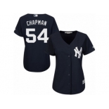 Women's Majestic New York Yankees #54 Aroldis Chapman Replica Navy Blue Alternate MLB Jersey Women's Majestic New York Yankees #54 Aroldis Chapman Replica Navy Blue Alternate MLB Jersey