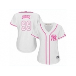 Women's Majestic New York Yankees #99 Aaron Judge Replica White Fashion Cool Base MLB Jersey Women's Majestic New York Yankees #99 Aaron Judge Replica White Fashion Cool Base MLB Jersey