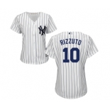 Women's New York Yankees #10 Phil Rizzuto Authentic White Home Baseball Jersey