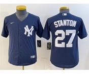 Women's New York Yankees #27 Giancarlo Stanton Navy Cool Base Stitched Baseball Jersey