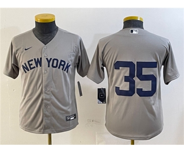 Women's New York Yankees #35 Clay Holmes Gray Cool Base Stitched Baseball Jersey
