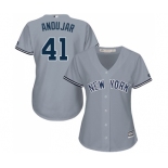 Women's New York Yankees #41 Miguel Andujar Authentic Grey Road Baseball Jersey Women's New York Yankees #41 Miguel Andujar Authentic Grey Road Baseball Jersey