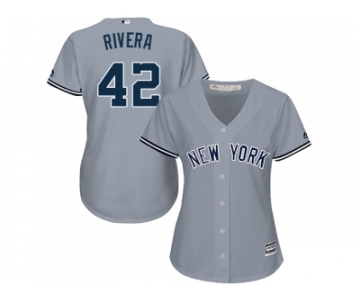 Women's New York Yankees #42 Mariano Rivera Grey Road Stitched MLB Jersey