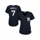 Women's New York Yankees #7 Mickey Mantle Navy Blue Alternate Stitched MLB Jersey Women's New York Yankees #7 Mickey Mantle Navy Blue Alternate Stitched MLB Jersey