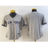 Women's New York Yankees Blank Gray Stitched MLB Cool Base Nike Jersey