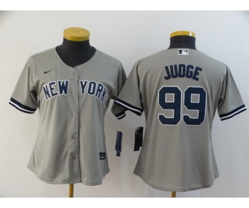 Nike Youth New York Yankees#99 Aaron Judge Authentic Grey Road Baseball Jersey