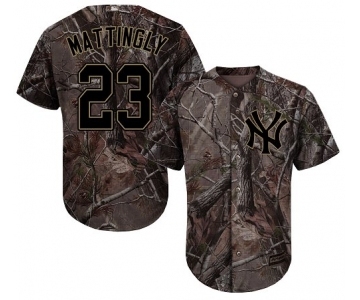 Youth Majestic New York Yankees #23 Don Mattingly Authentic Camo Realtree Collection Flex Base MLB Jersey