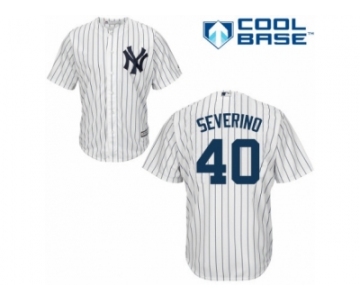 Youth Majestic New York Yankees #40 Luis Severino Replica White Home MLB Jersey