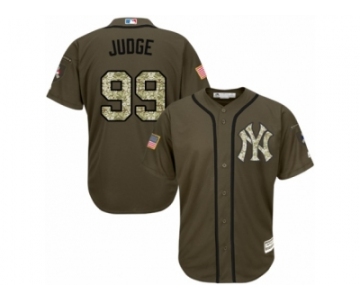 Youth Majestic New York Yankees #99 Aaron Judge Authentic Green Salute to Service MLB Jersey