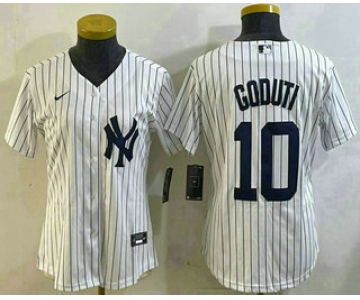 Youth New York Yankees #10 Goduti White Cool Base Stitched Jersey