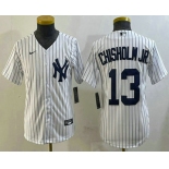 Youth New York Yankees #13 Jazz Chisholm Jr White Cool Base Stitched Jersey Youth New York Yankees #13 Jazz Chisholm Jr White Cool Base Stitched Jersey