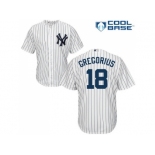 Youth New York Yankees #18 Didi Gregorius White Cool Base Stitched Baseball Jersey Youth New York Yankees #18 Didi Gregorius White Cool Base Stitched Baseball Jersey