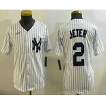 Youth New York Yankees #2 Derek Jeter White Throwback Stitched Cool Base Nike Jersey Youth New York Yankees #2 Derek Jeter White Throwback Stitched Cool Base Nike Jersey