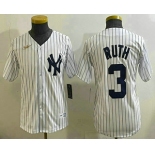 Youth New York Yankees #3 Babe Ruth White Throwback Stitched Cool Base Nike Jersey Youth New York Yankees #3 Babe Ruth White Throwback Stitched Cool Base Nike Jersey