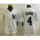 Youth New York Yankees #4 Lou Gehrig White Throwback Stitched Cool Base Nike Jersey Youth New York Yankees #4 Lou Gehrig White Throwback Stitched Cool Base Nike Jersey