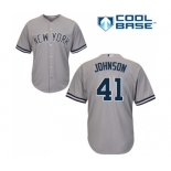 Youth New York Yankees #41 Randy Johnson Authentic Grey Road Baseball Jersey Youth New York Yankees #41 Randy Johnson Authentic Grey Road Baseball Jersey