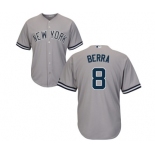 Youth New York Yankees #8 Yogi Berra Authentic Grey Road Baseball Jersey Youth New York Yankees #8 Yogi Berra Authentic Grey Road Baseball Jersey