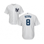 Youth New York Yankees #8 Yogi Berra Authentic White Home Baseball Jersey Youth New York Yankees #8 Yogi Berra Authentic White Home Baseball Jersey
