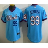 Women's Atlanta Braves #99 Spencer Strider Light Blue 2026 City Connect Stadium Jersey Women's Atlanta Braves #99 Spencer Strider Light Blue 2026 City Connect Stadium Jersey