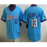 Youth Atlanta Braves #13 Ronald Acuna Jr Light Blue 2026 City Connect Stadium Jersey Youth Atlanta Braves #13 Ronald Acuna Jr Light Blue 2026 City Connect Stadium Jersey