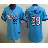 Youth Atlanta Braves #99 Spencer Strider Light Blue 2026 City Connect Stadium Jersey Youth Atlanta Braves #99 Spencer Strider Light Blue 2026 City Connect Stadium Jersey