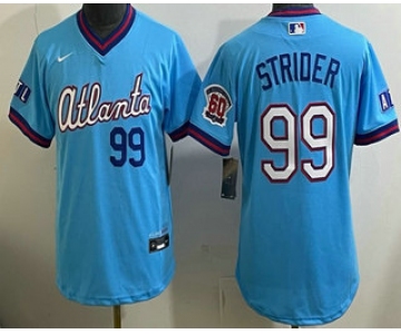 Youth Atlanta Braves #99 Spencer Strider Light Blue 2026 City Connect Stadium Jersey