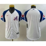 Youth Atlanta Braves Blank White 2023 City Connect Cool Base Stitched Jersey