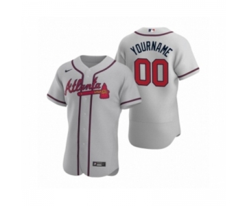 Men's Atlanta Braves Custom Nike Gray Authentic 2020 Road Jersey