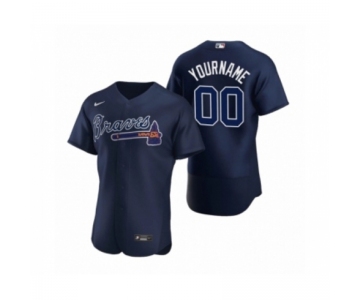 Men's Atlanta Braves Custom Nike Navy Authentic 2020 Alternate Jersey