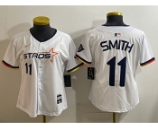 Youth Houston Astros #11 Cam Smith White 2025 City Connect Limited Stitched Baseball Jersey2