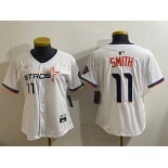 Youth Houston Astros #11 Cam Smith White 2025 City Connect Limited Stitched Baseball Jersey