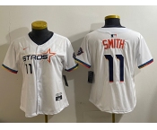 Youth Houston Astros #11 Cam Smith White 2025 City Connect Limited Stitched Baseball Jersey