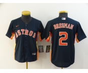 Youth Houston Astros #2 Alex Bregman Nike Authentic Navy Blue Alternate Cool Base Baseball Jersey