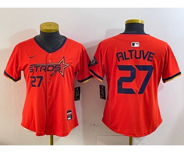 Youth Houston Astros #27 Jose Altuve Orange 2025 City Connect Limited Stitched Baseball Jersey