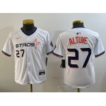 Youth Houston Astros #27 Jose Altuve White 2025 City Connect Limited Stitched Baseball Jersey1