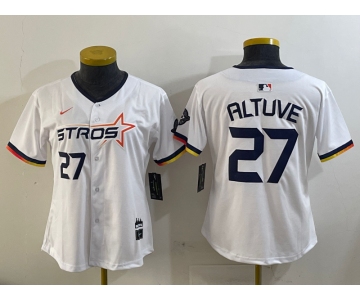 Youth Houston Astros #27 Jose Altuve White 2025 City Connect Limited Stitched Baseball Jersey2