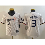 Youth  Houston Astros #3 Jeremy Pena Cream 2025 City Connect Limited Stitched Baseball Jersey