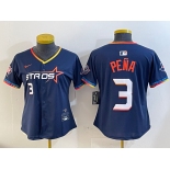 Youth Houston Astros #3 Jeremy Pena Navy 2025 City Connect Limited Stitched Baseball Jersey2