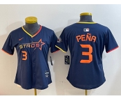 Youth Houston Astros #3 Jeremy Pena Navy 2025 City Connect Limited Stitched Baseball Jersey
