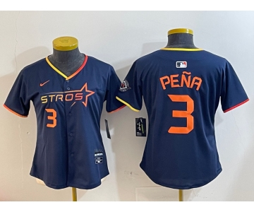 Youth Houston Astros #3 Jeremy Pena Navy 2025 City Connect Limited Stitched Baseball Jersey