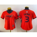 Youth  Houston Astros #3 Jeremy Pena Orange 2025 City Connect Limited Stitched Baseball Jersey