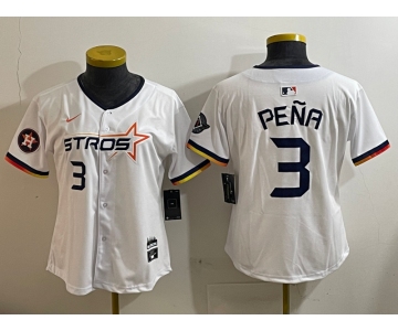 Youth Houston Astros #3 Jeremy Pena White 2025 City Connect Limited Stitched Baseball Jersey2