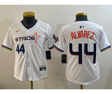 Youth Houston Astros #44 Yordan Alvarez White 2025 City Connect Limited Stitched Baseball Jersey