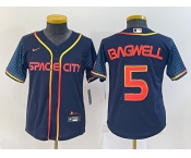 Youth Houston Astros #5 Jeff Bagwell 2022 Navy Blue City Connect Cool Base Stitched Jersey