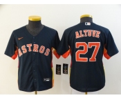 Youth Houston Astros#27 Mike Trout Nike Authentic Navy Blue Alternate Cool Base Baseball Jersey