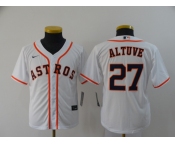 Youth Nike Houston Astros #27 Jose Altuve Authentic White Alternate Cool Base Baseball Jersey