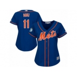 Wome Majestic New York Mets #11 Norichika Aoki Authentic Royal Blue Alternate Home Cool Base MLB Jersey