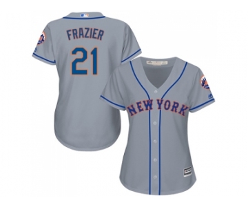 Women New York Mets #21 Todd Frazier Grey Road Stitched MLB Jersey