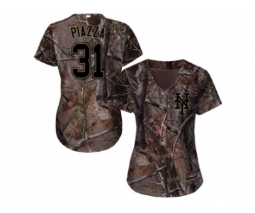 Women New York Mets #31 Mike Piazza Camo Realtree Collection Cool Base Stitched MLB Jersey
